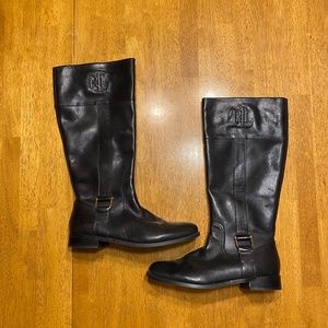Ralph Lauren Bernadine  black riding boots size 10b